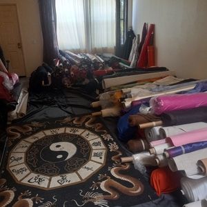 Hundreds of Bolts of Fabrics